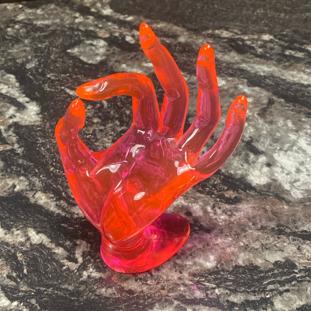 cute hot pink hand, home decor or ring holder